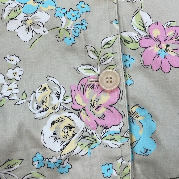 O Oscar De Le Renta Floral Collared Jacket Cream Multi Sz 10 - Picture 8 of 8